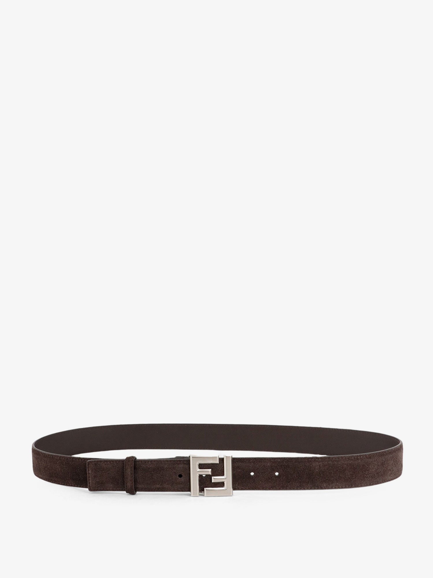 Fendi Men's Squared FF Suede Belt Black