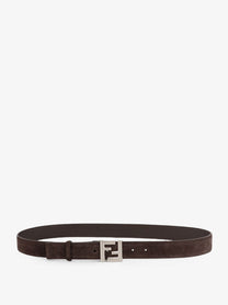Fendi Men's Squared FF Suede Belt Black
