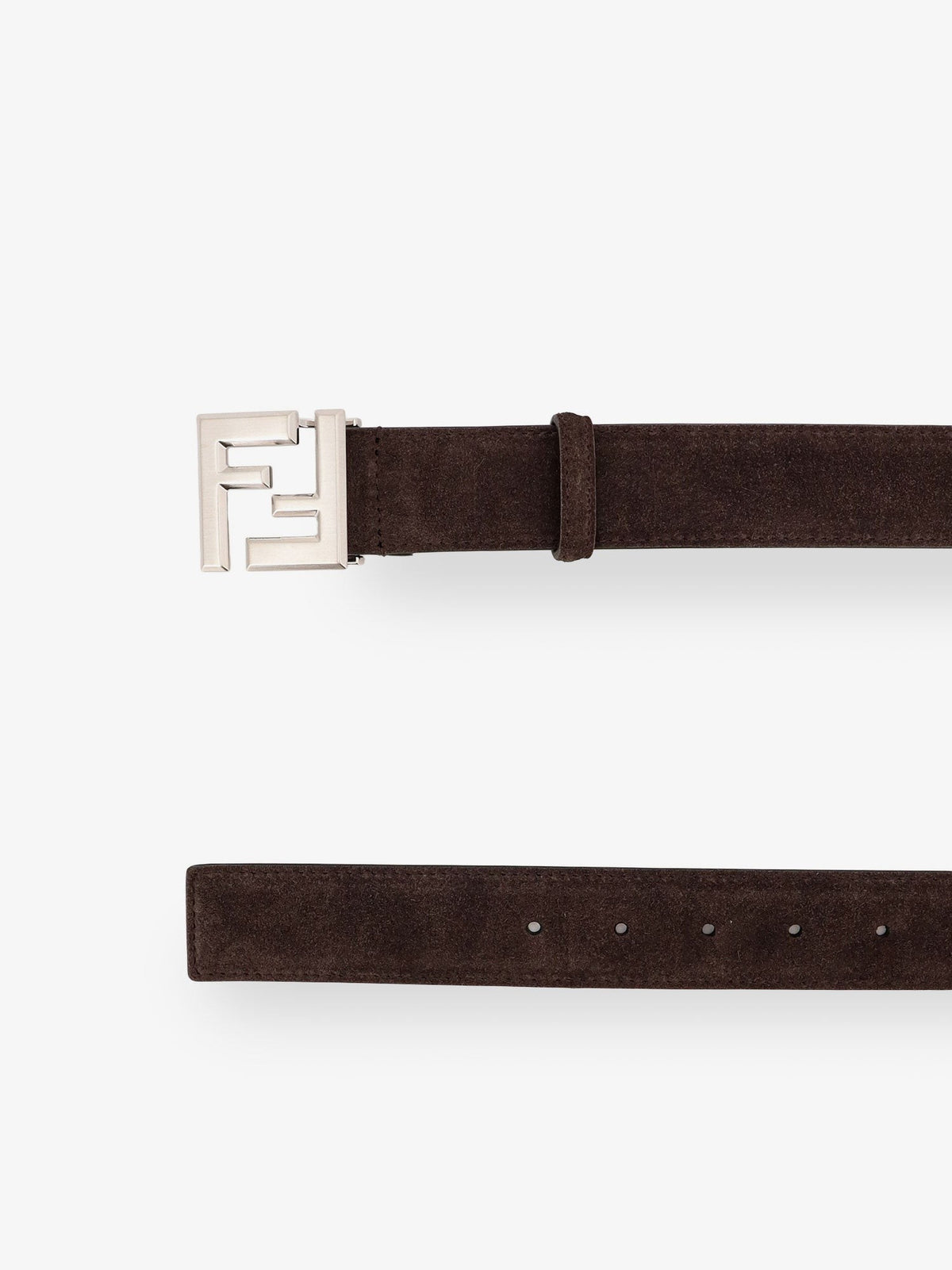 Fendi Men's Squared FF Suede Belt Black, view 2