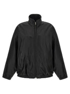 ssstein High Neck Leather Jacket Black