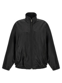 ssstein High Neck Leather Jacket Black