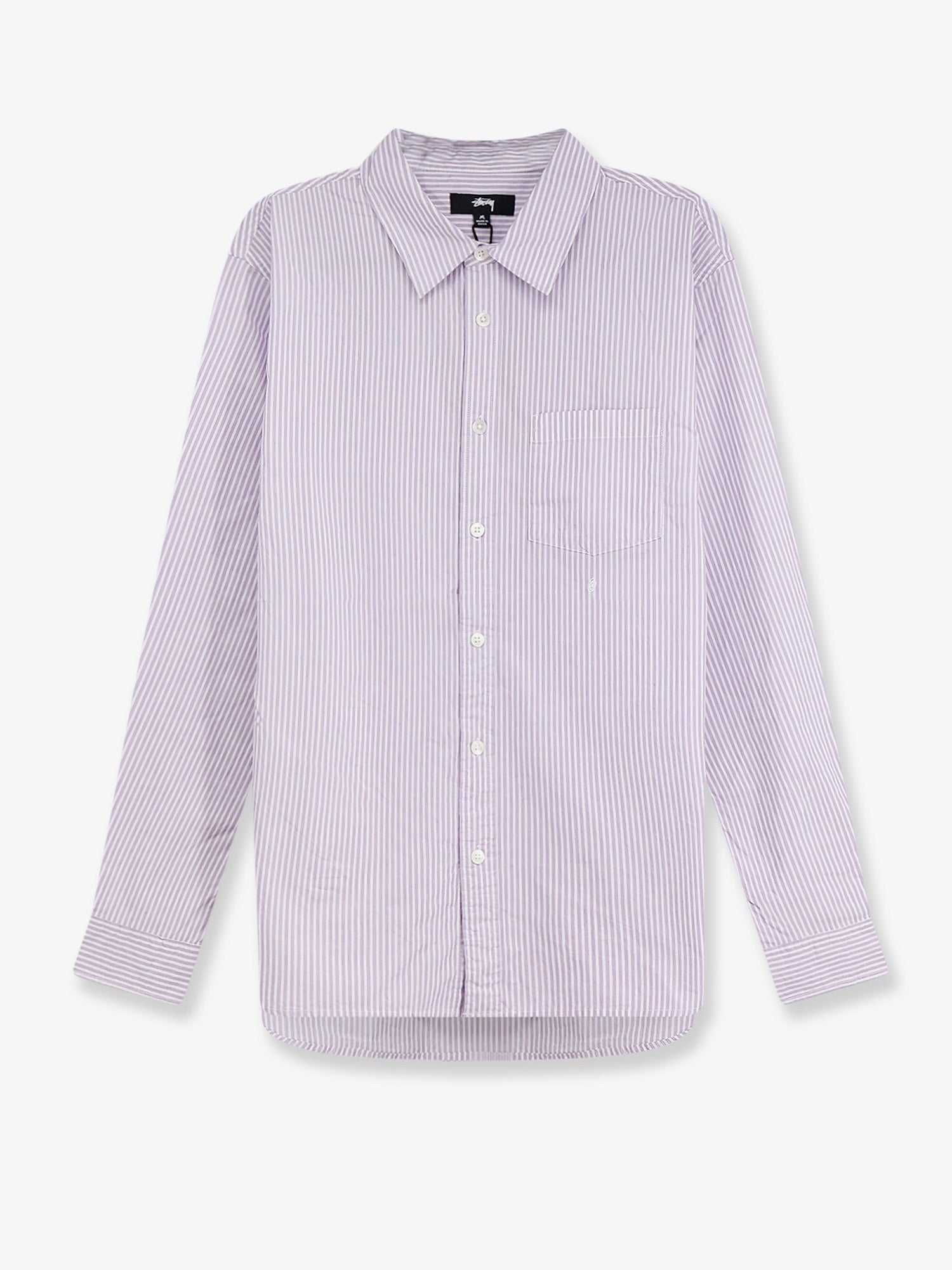 Stussy Men's Standard Striped Cotton Shirt Purple