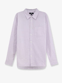 Stussy Men's Standard Striped Cotton Shirt Purple