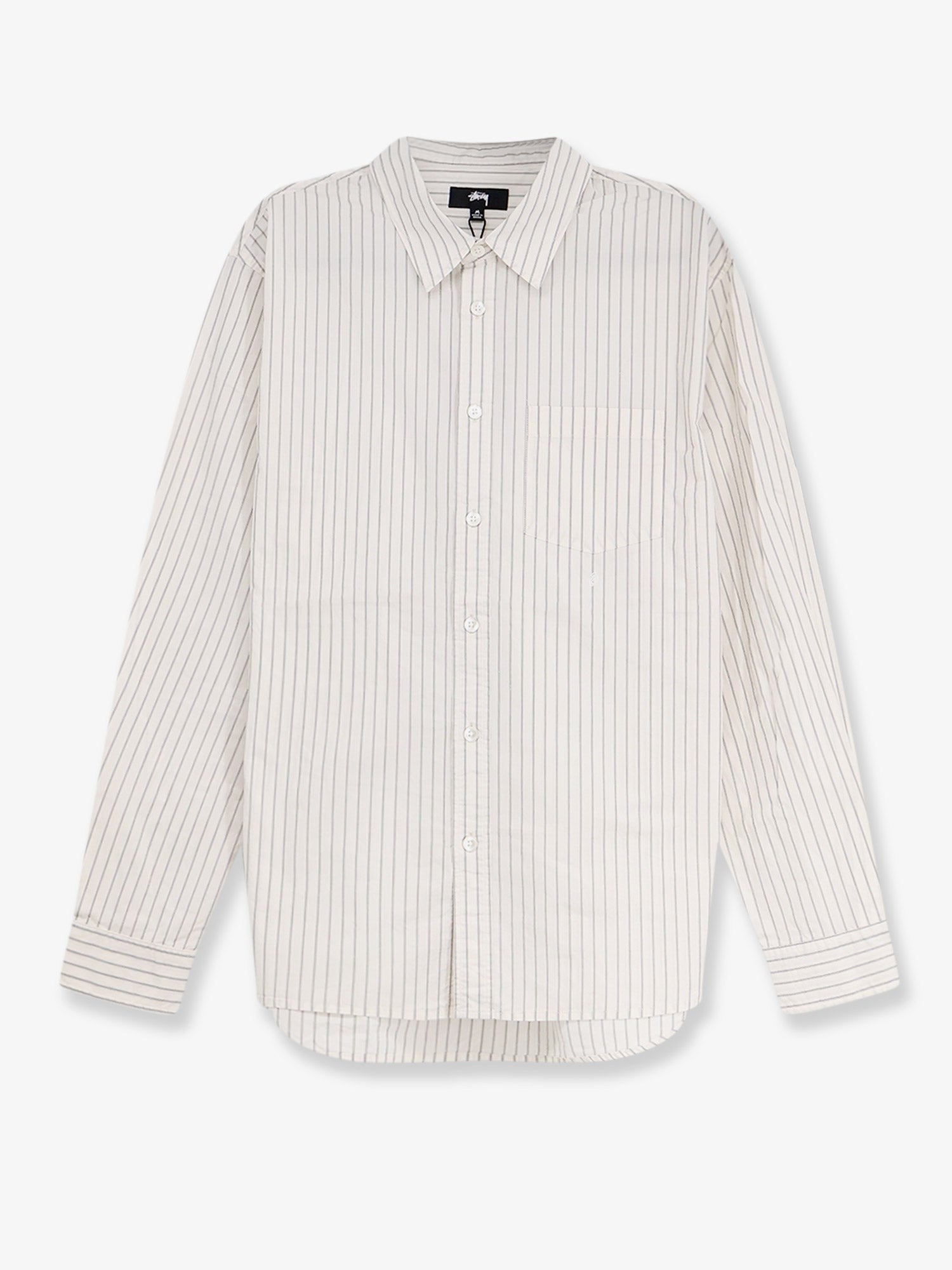 Stussy Men's Standard Striped Cotton Shirt White
