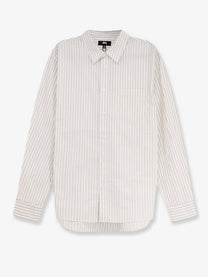 Stussy Men's Standard Striped Cotton Shirt White