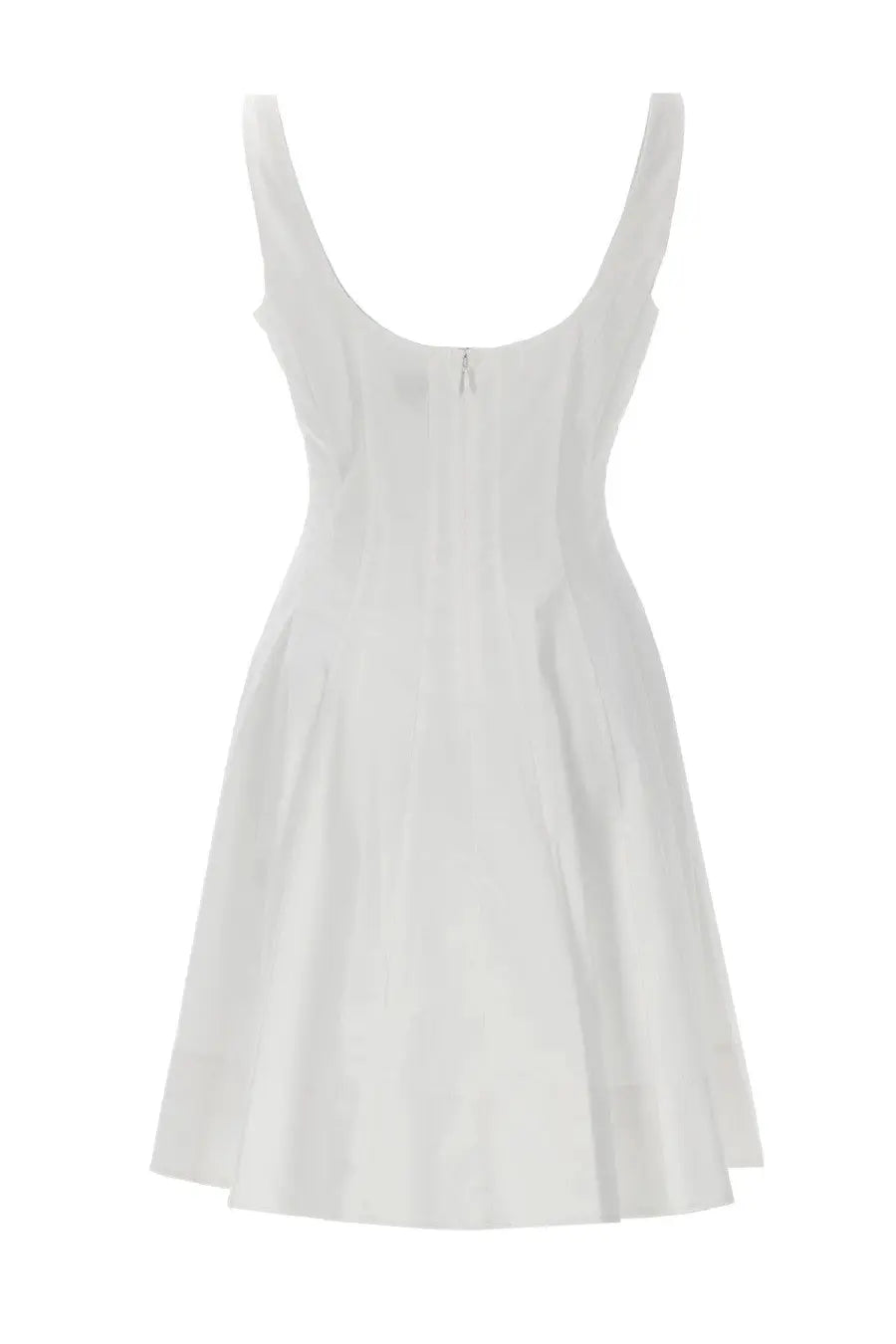 Staud women’s mini abito wells white sleeveless a-line dress with fitted bodice and flared skirt