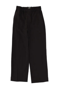Staud women’s pants jerome black high-waisted wide-leg trousers in smooth tailored fabric with subtle front pleats