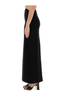 Staud women’s petunia skirt black high-waisted wide-leg trousers with sleek minimalist design made from smooth fabric