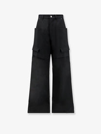 Rick Owens Men's Stefan Cargo Virgin Wool Trousers Black