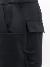 Rick Owens Men's Stefan Cargo Wool Trousers Black