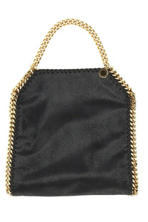 Stella McCartney women’s falabella mini bag in black suede with gold-tone chain handle and detailed stitching