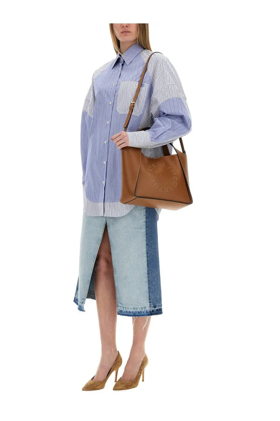 Stella McCartney Women's Mixed Stripe Shirt Blue, view 2