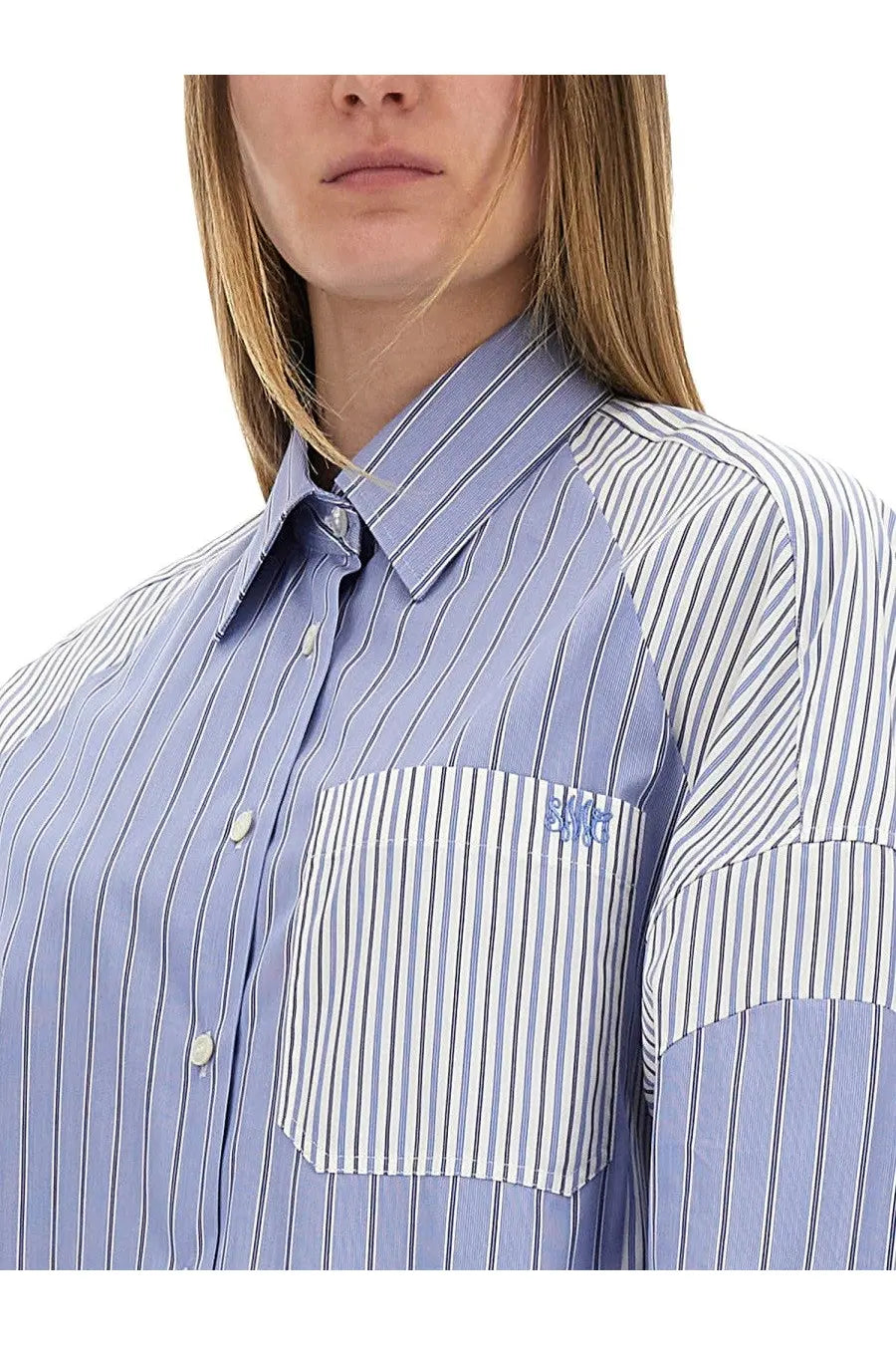 Stella McCartney Women's Mixed Stripe Shirt Blue, view 4