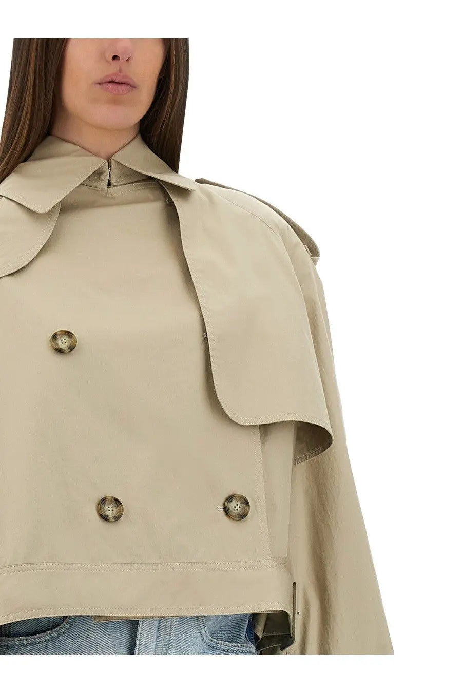 Stella McCartney Women's Short Trench Coat Beige, view 4