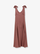 Stella McCartney Women's Tie Detailed Satin Long Dress White, view 2