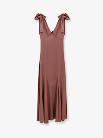 Stella McCartney Women's Tie Detailed Satin Long Dress White