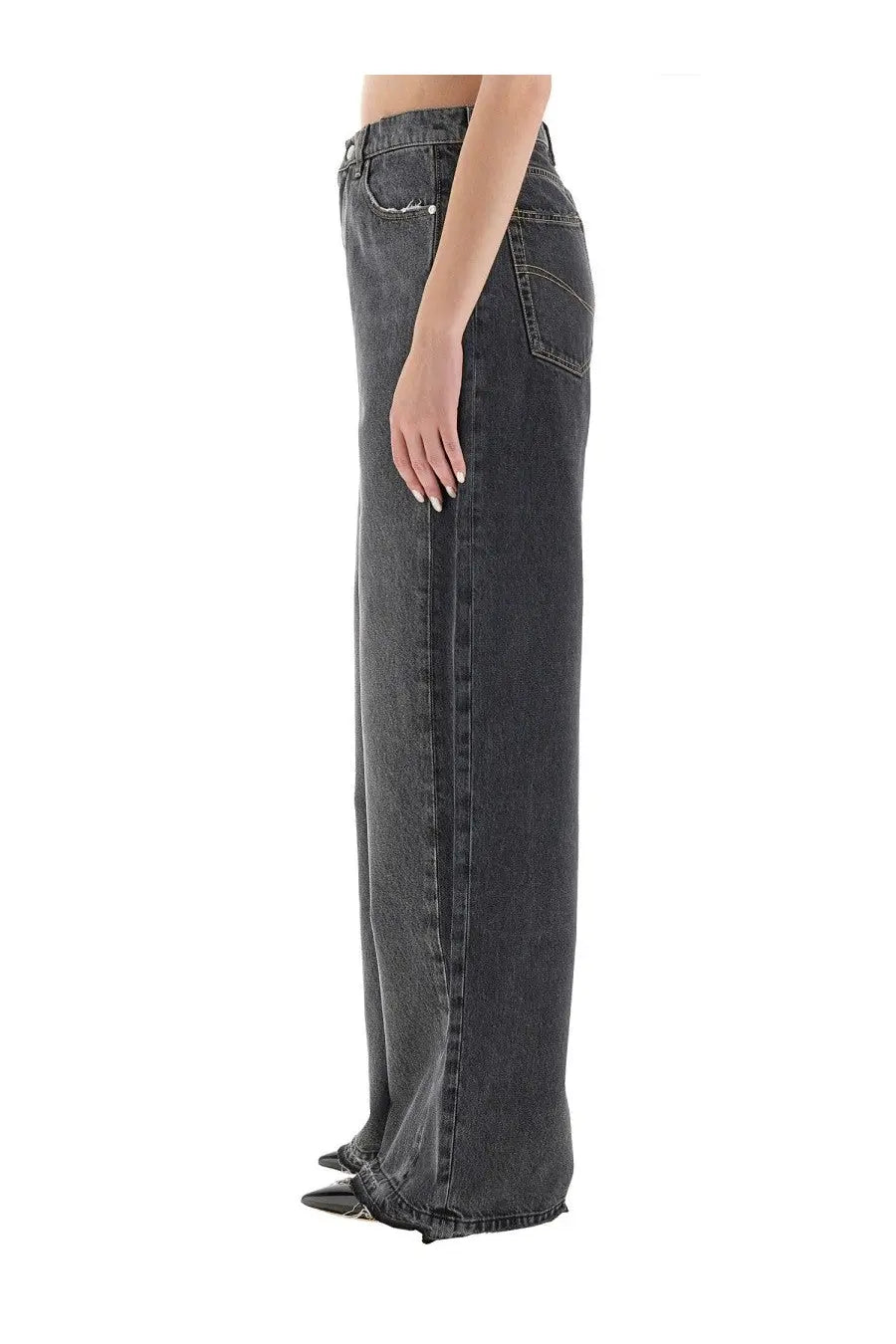 Stella McCartney Women's Wide Leg Jeans Black, view 4