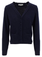 Victoria Beckham Stepped Hem Cardigan Blue