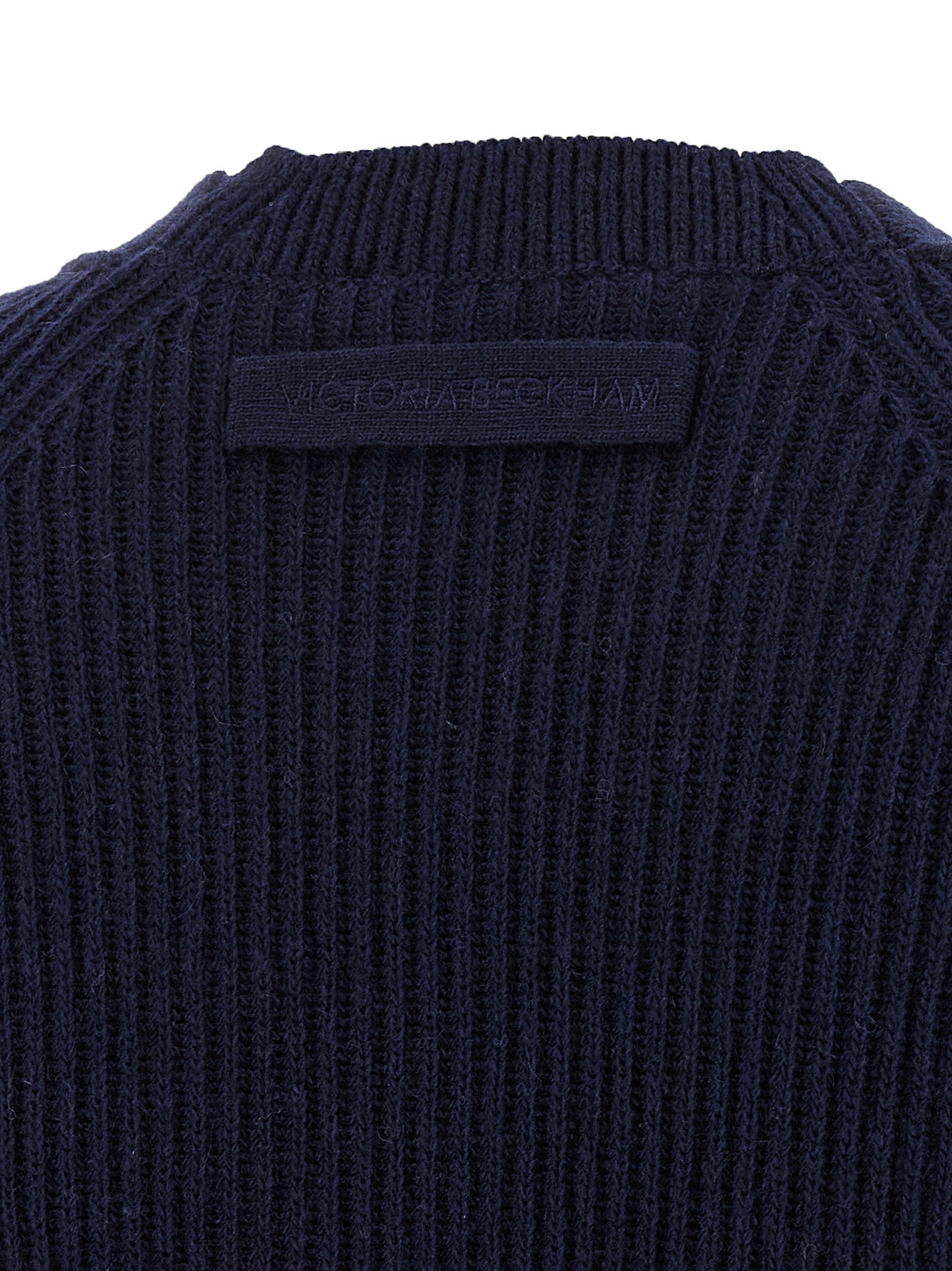 Victoria Beckham Stepped Hem Cardigan Blue