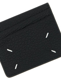 Maison Margiela Women's Four Stitches Hammered Leather Card Holder Black