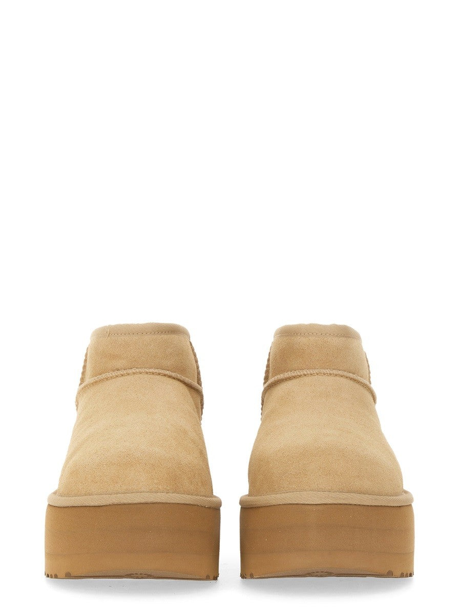 UGG Women's Stivale Classic Ultra Mini Con Plateau Beige