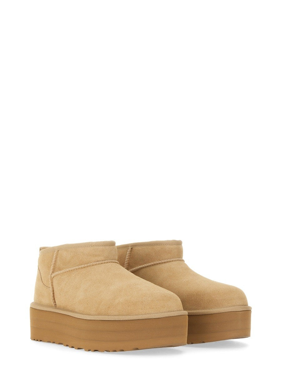 UGG Women's Classic Ultra Mini Ankle Boots Beige, view 2