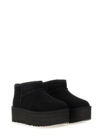 UGG Women's Stivale Classic Ultra Mini Con Plateau Black