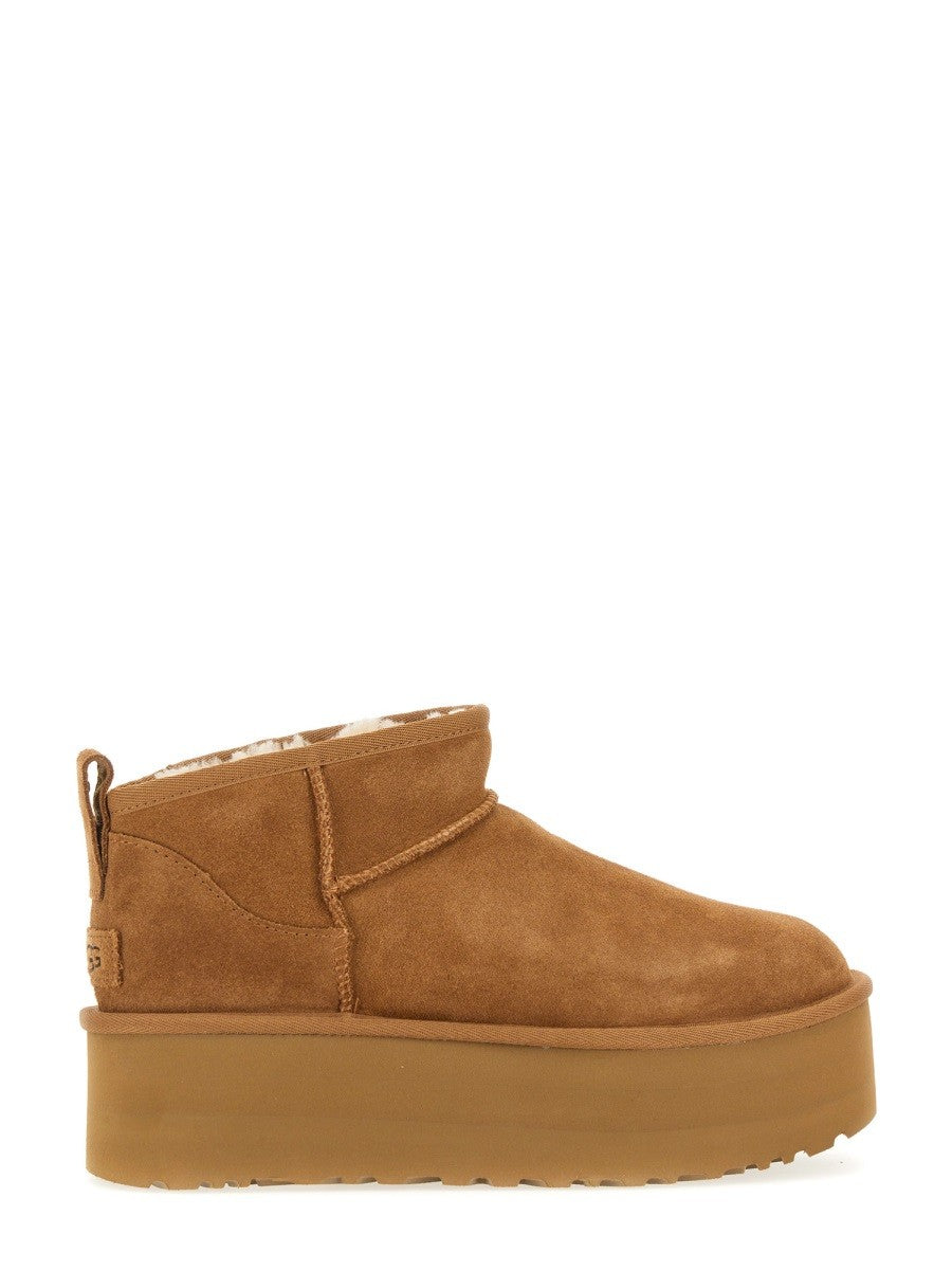 UGG Women's Stivale Classic Ultra Mini Con Plateau Brown