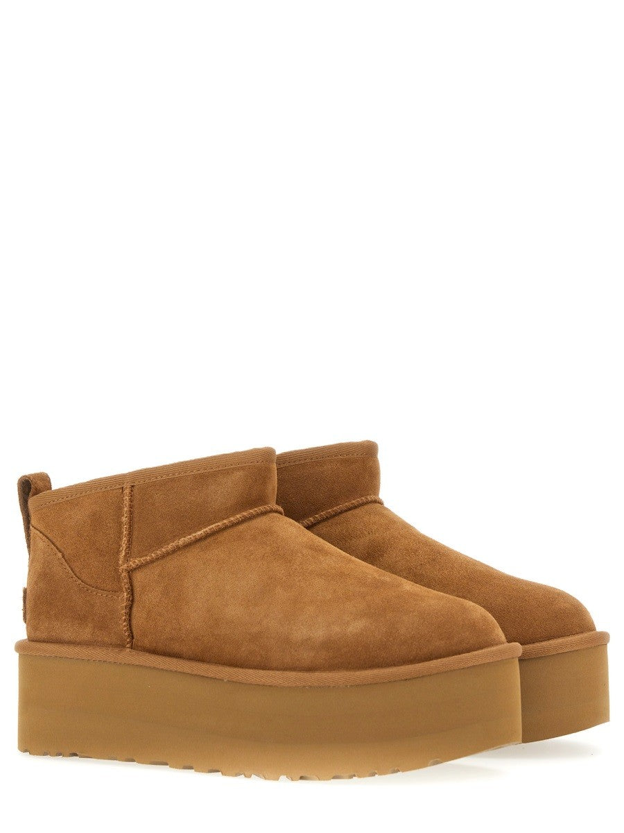 UGG Women's Stivale Classic Ultra Mini Con Plateau Brown