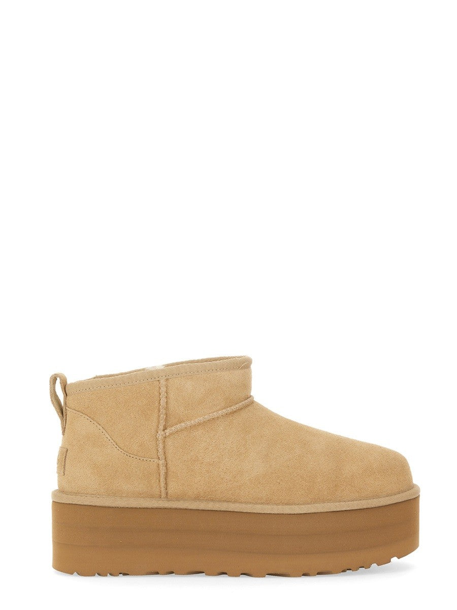 UGG Women's Stivale Classic Ultra Mini Con Plateau Beige