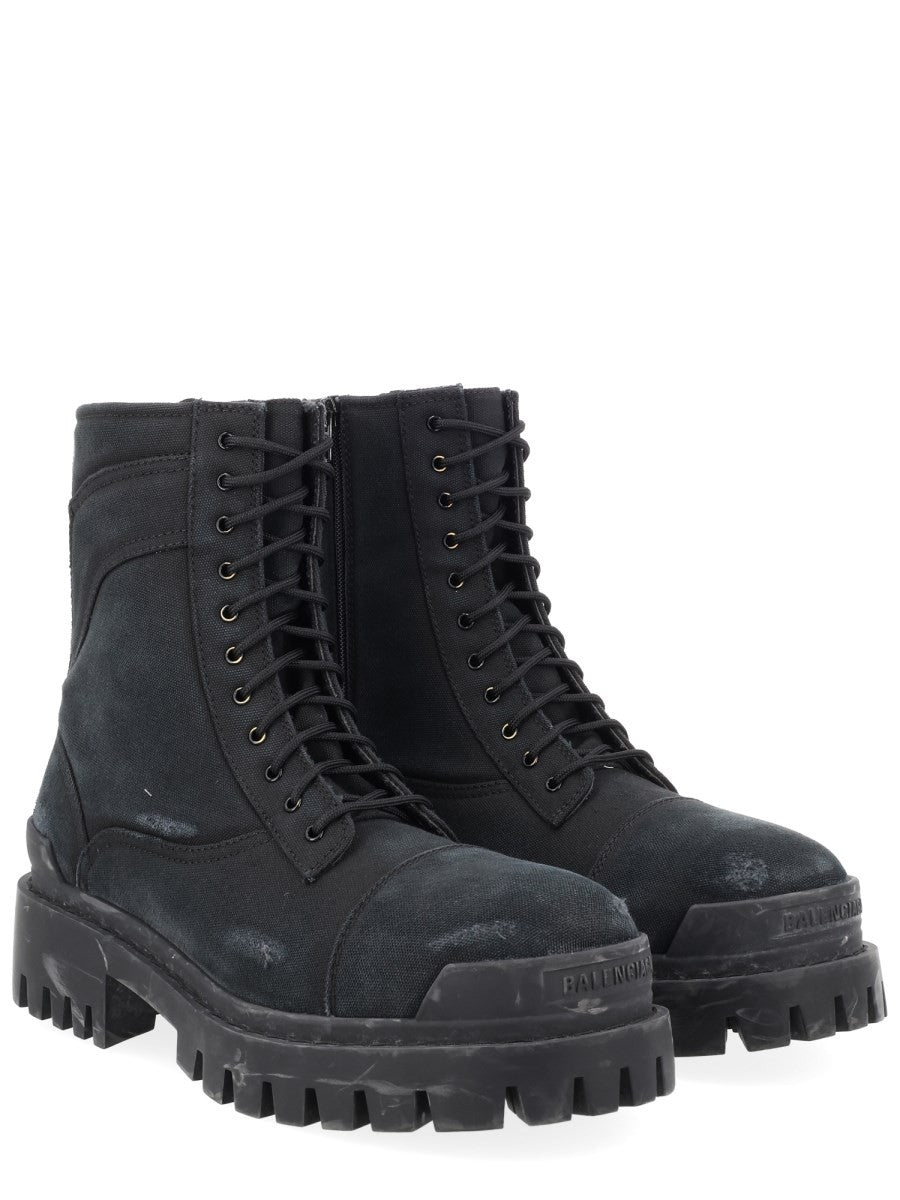 Balenciaga Men's Combat Strike Boots Black, view 2