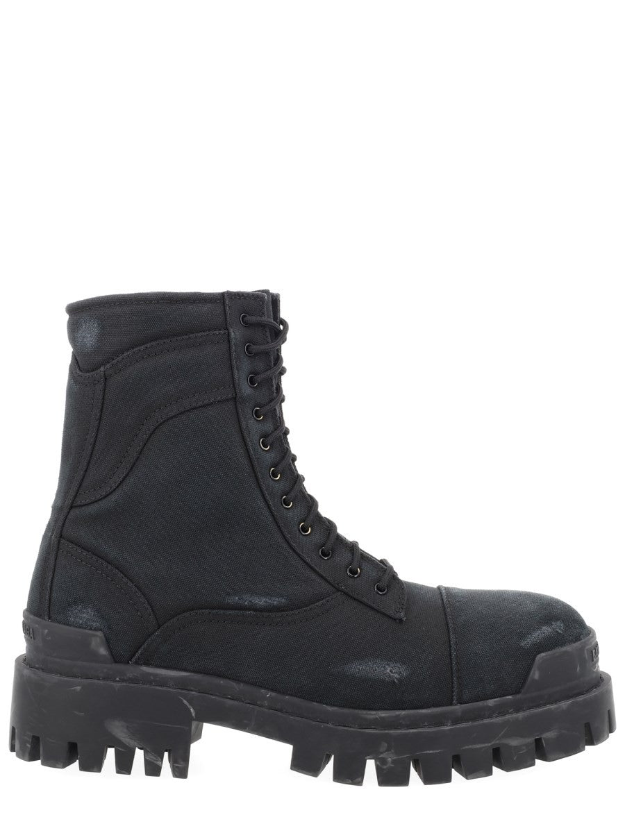 Balenciaga Men's Combat Strike Boots Black