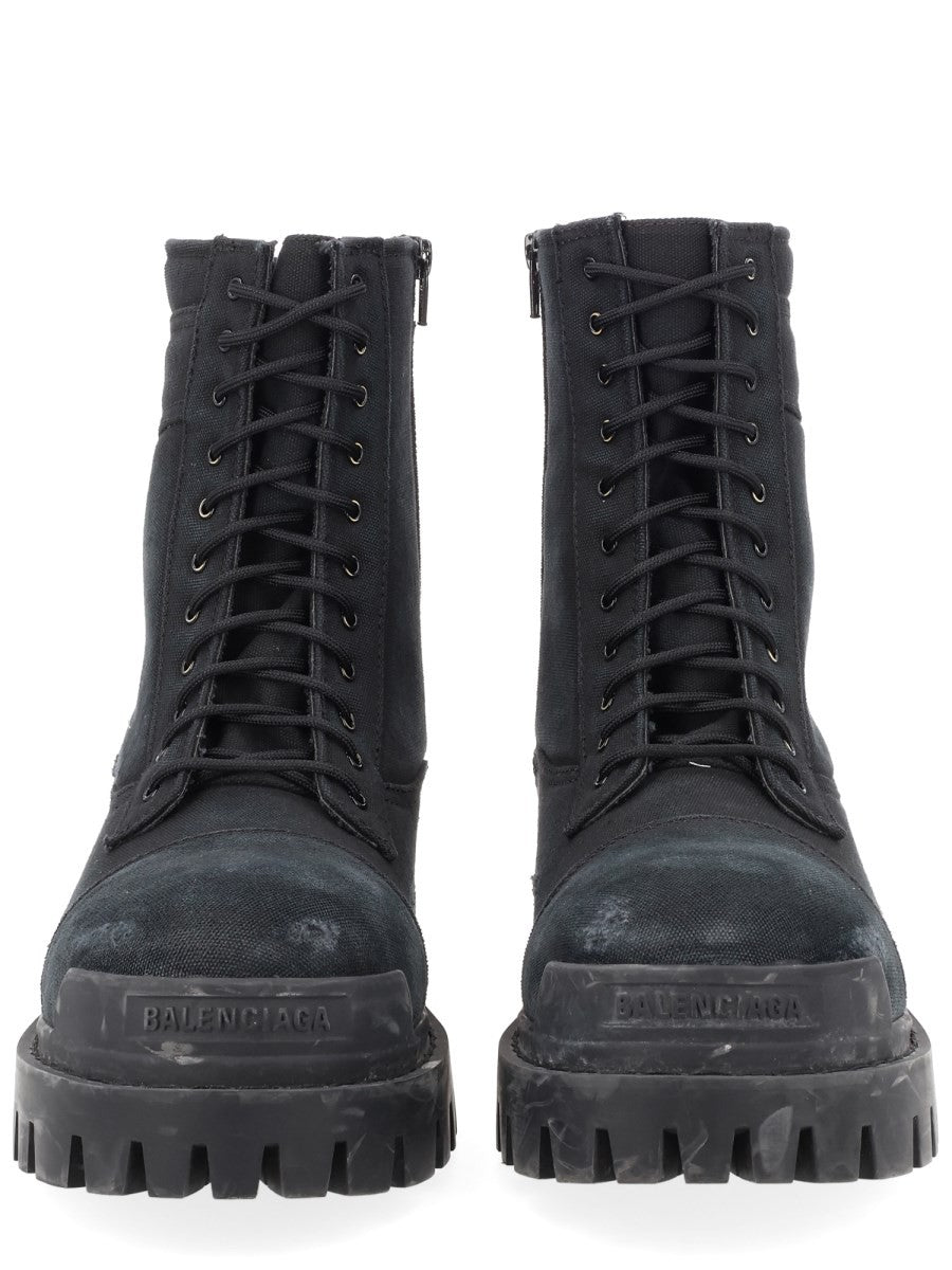 Balenciaga Men's Combat Strike Boots Black, view 3