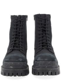 Balenciaga Men's Combat Strike Boots Black, view 3