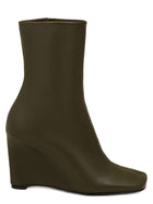 Ami Paris Women's Leather Ankle Boots Green