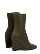 Ami Paris Women's Leather Ankle Boots Green, view 3