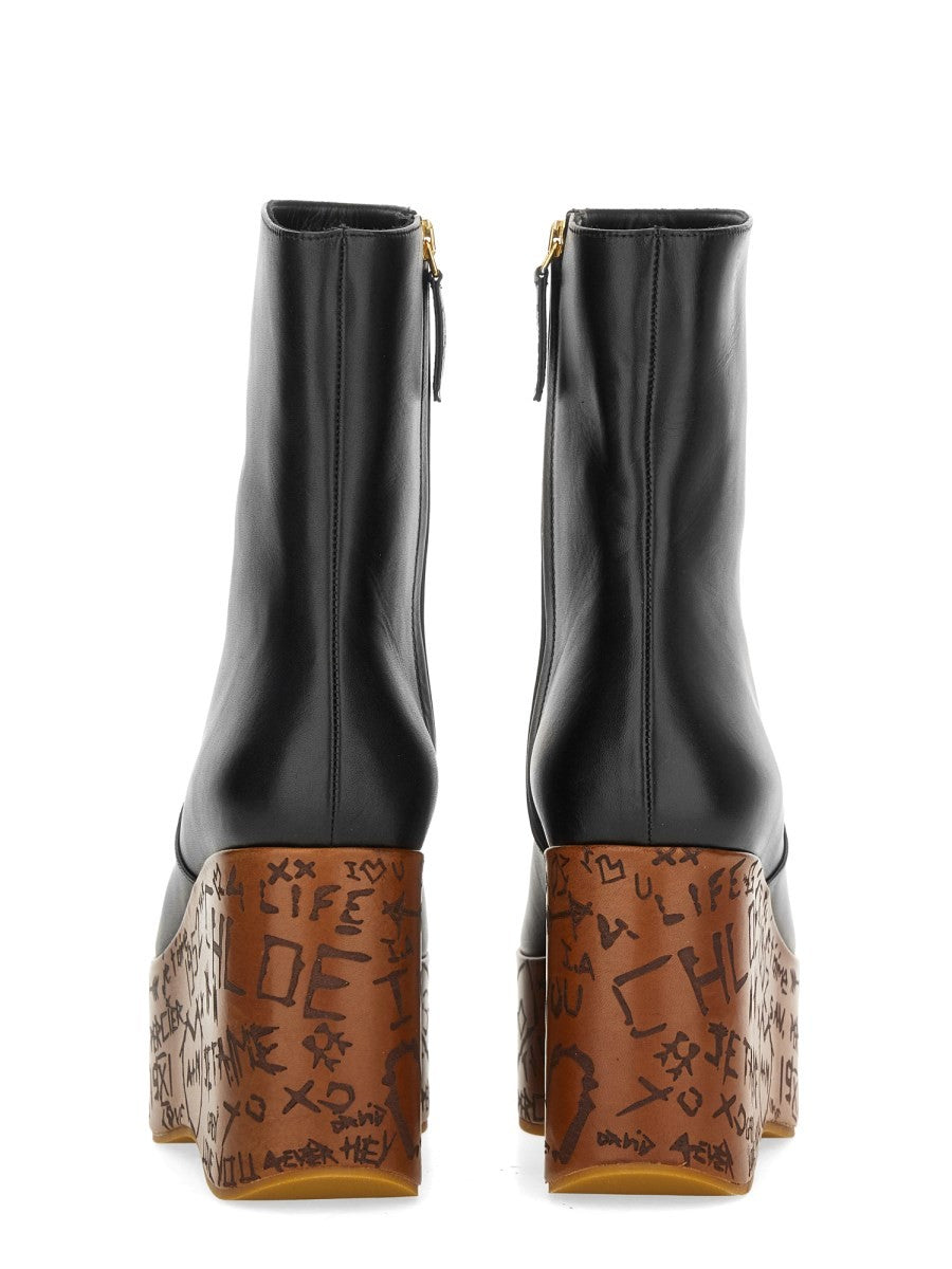 Chloé Women's Ankle Boots with Wedge Maxime Black, view 3