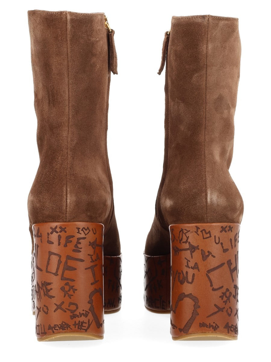 Chloé Women's Stivaletto Con Zeppa Maxime Brown