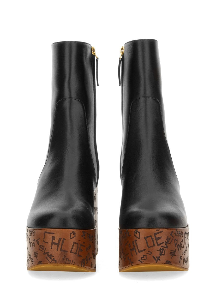 Chloé Women's Ankle Boots with Wedge Maxime Black, view 4