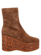 Chloé Women's Ankle Boots with Wedge Maxime Brown