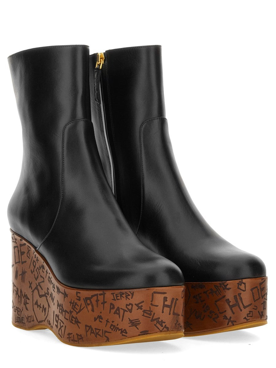 Chloé Women's Ankle Boots with Wedge Maxime Black, view 2