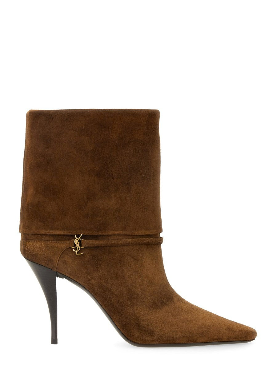 Saint Laurent Women's Niki Ankle Boots Beige
