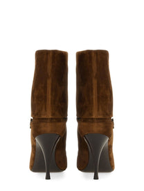 Saint Laurent Women's Niki Ankle Boots Beige, view 4