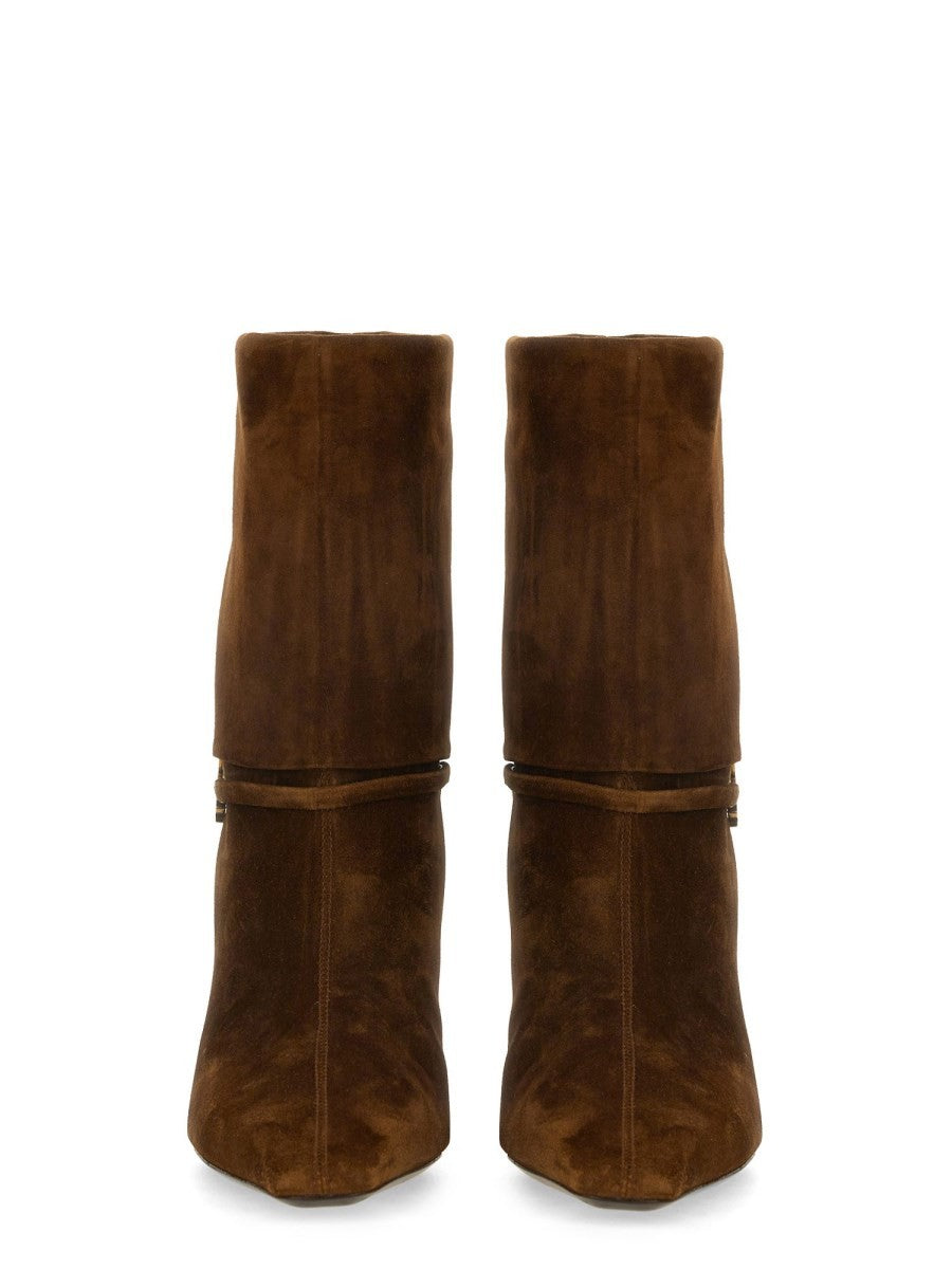 Saint Laurent Women's Niki Ankle Boots Beige, view 3