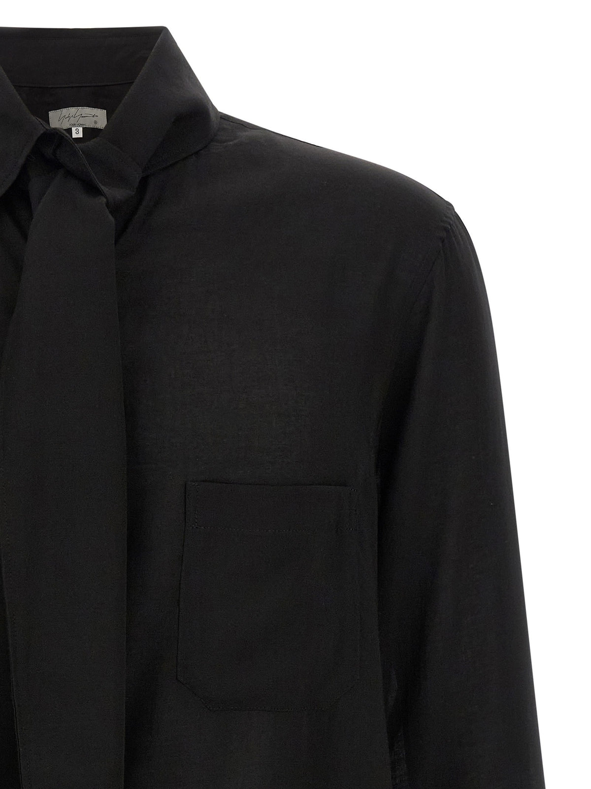 YOHJI YAMAMOTO Stole Collar Shirt Black