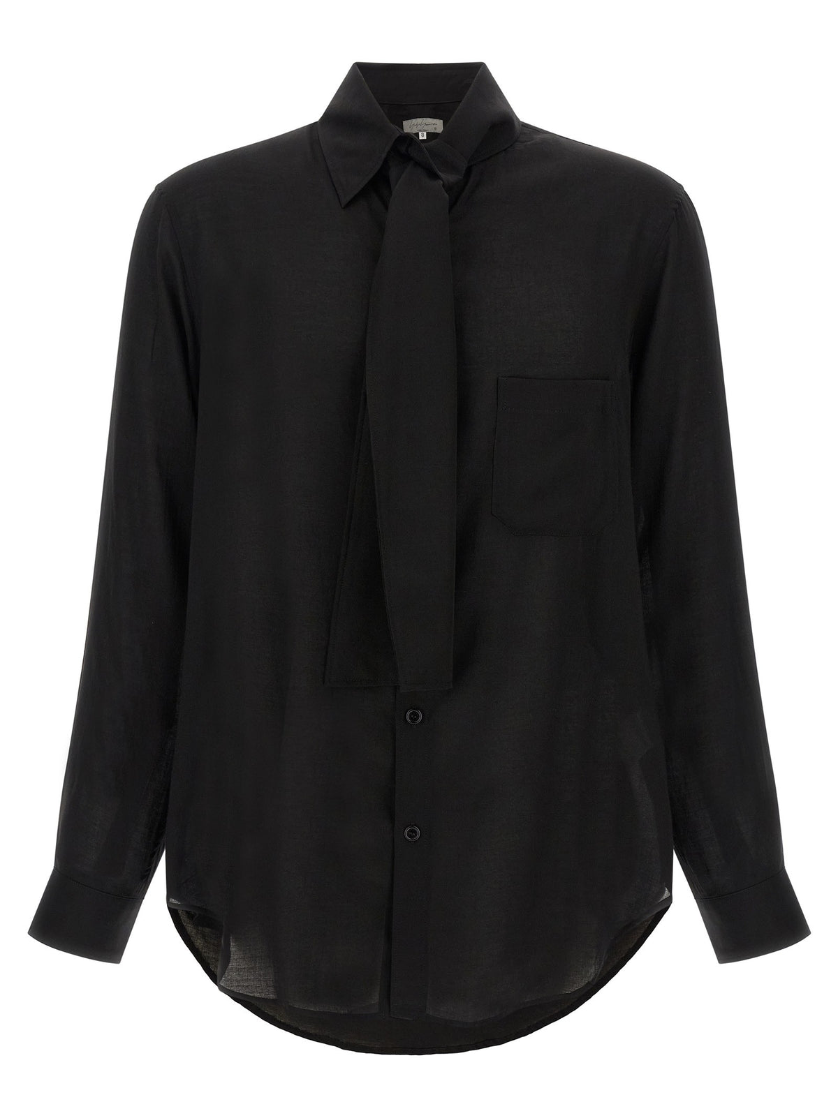 YOHJI YAMAMOTO Stole Collar Shirt Black