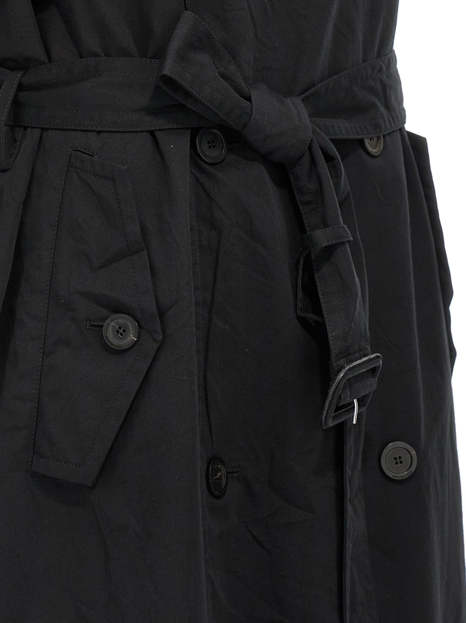 Balenciaga Stole Trench Coat Black