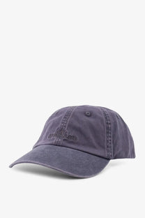 Stone island men’s grey cotton baseball hat in dark gray with a slightly worn look and subtle embroidered logo on front