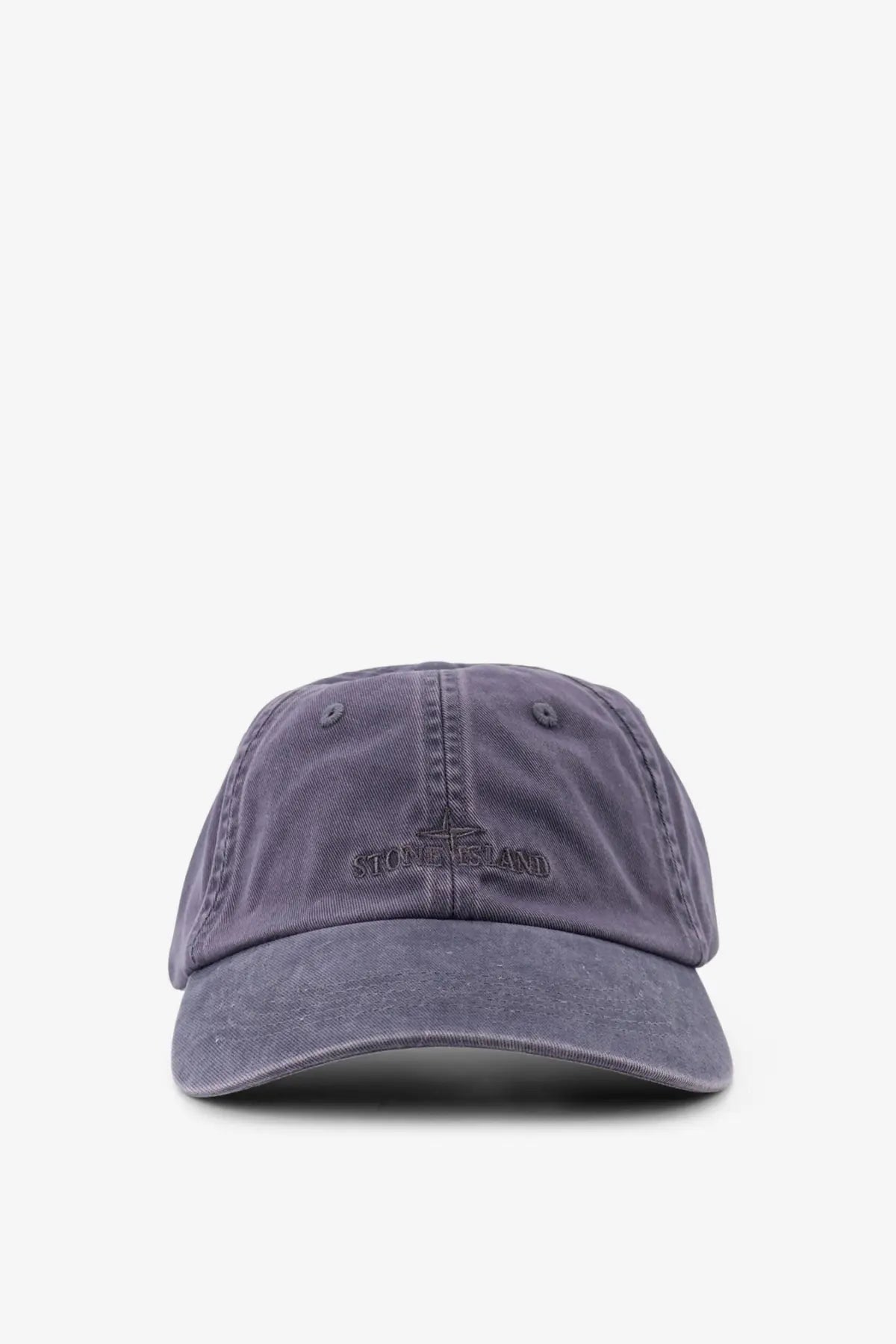 Stone island men’s cotton baseball hat grey faded gray stone with subtle embroidered logo on front