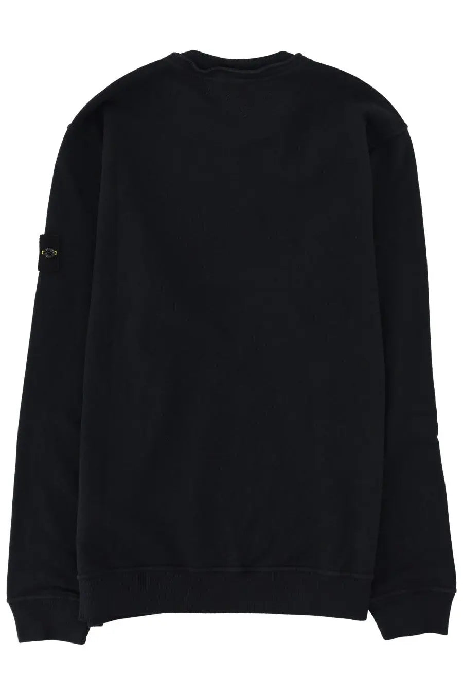 Black stone island men’s felpa con patch sweatshirt with long sleeves and embroidered logo patch on left sleeve